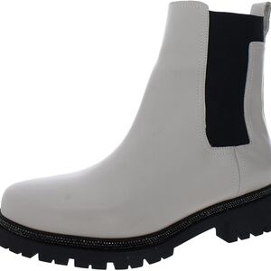 DKNY White and Black Ankle Boots
